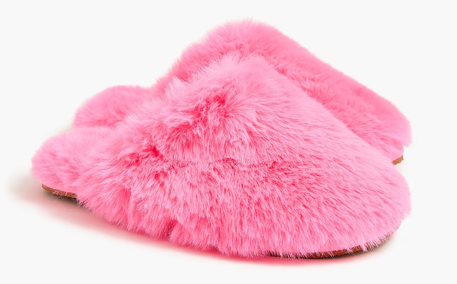 J Crew Factory Girls Fuzzy Slippers