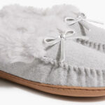 J Crew Factory Heathered Faux Fur Slippers