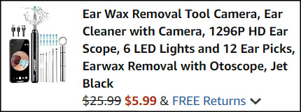 Jegoat Ear Wax Removal Tool Camera Checkout