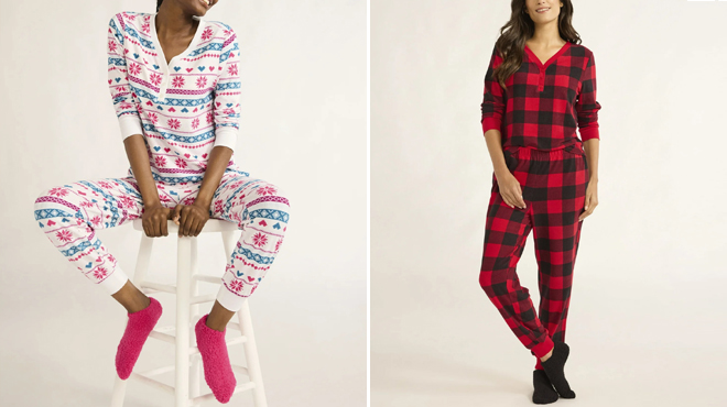 Joyspun Womens 3 Piece Pajama Set