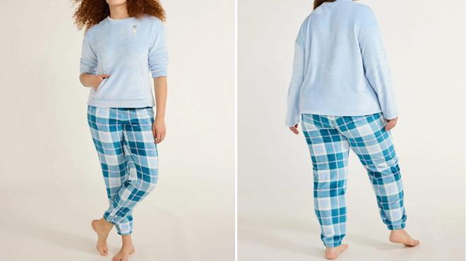 Joyspun Womens Pajama Set in Blue Cloud Color