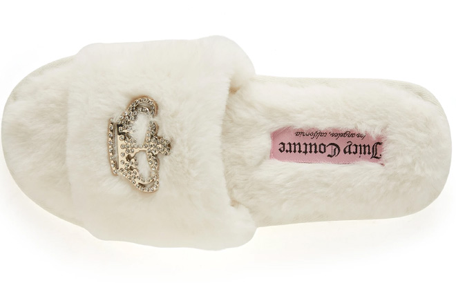 Juicy Couture Faux Fur Crown Slide Slipper