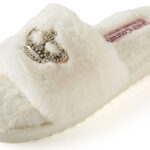 Juicy Couture Faux Fur Crown Slide Slippers