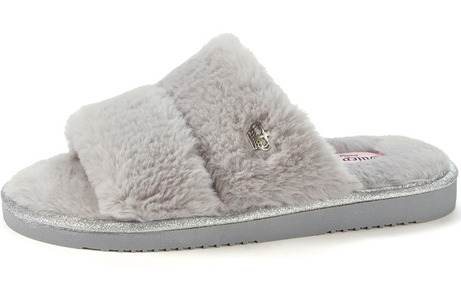 Juicy Couture Faux Fur Double Band Slide Slippers