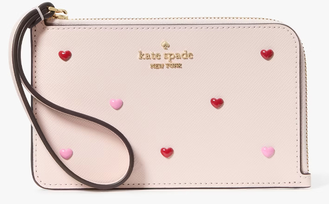 Kate Spade Lucy Heart Studs Small L zip Wristlet 1