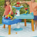 Kids Playing with Little Tikes 3 in 1 Splash n Grow Water Play Table and Splash Pad