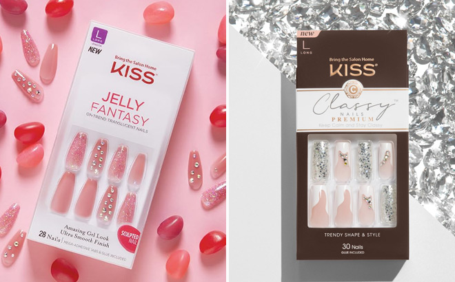 Kiss 28 Count Jelly Fantasy On Trend Translucent Press On Nails