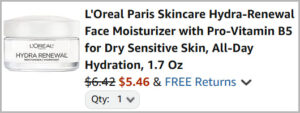 LOreal Paris Face Moisturizer at Checkout