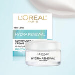 LOreal Paris Skincare Hydra Renewal Face Moisturizer on the Blue Background