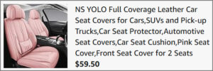 Leather Car Seat Covers at Checkout