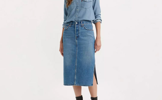 Levis Womens Side Slit Skirt