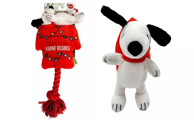 Licensed Character Holiday Peanuts Snoopy Dog House Rope Dog Toy