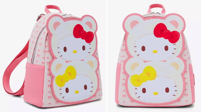 Loungefly Hello Kitty & Mimmy White Teddy Bear Mini Backpack