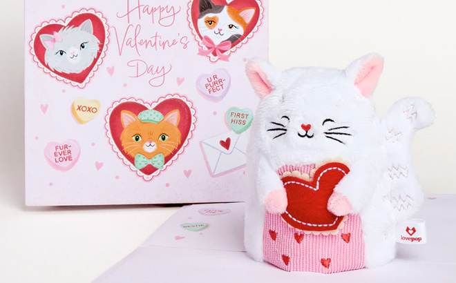 Lovepop Happy Valentines Day Love Cat Plushpop Card