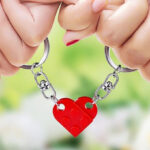 Matching Couple Heart Keychain