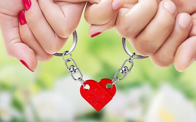 Matching Couple Heart Keychain