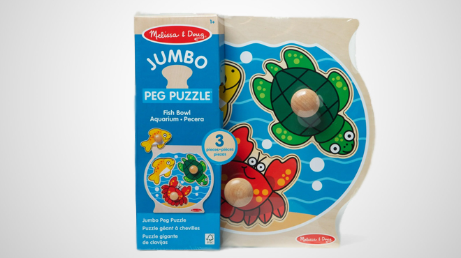 Melissa Doug Fish Bowl Jumbo Peg Puzzle