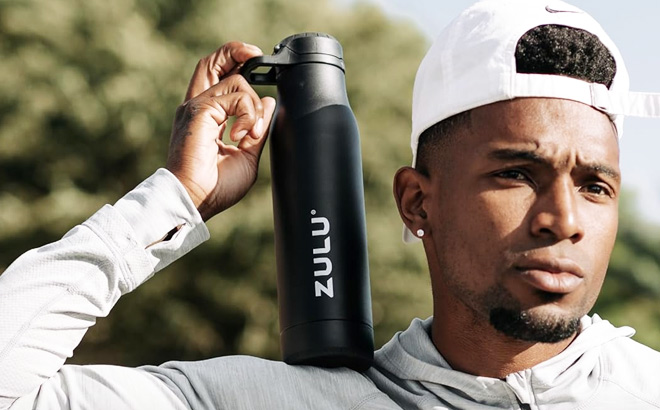 Men Holding a Zulu Stainless Steel Water Bottle