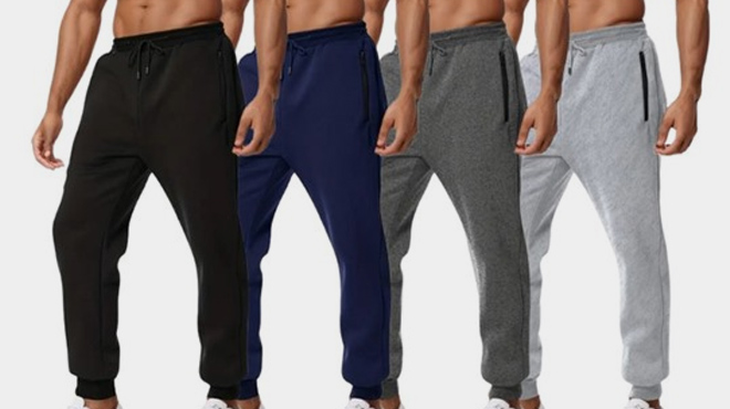 Mens Joggers With Zipper Pock 3 Pack