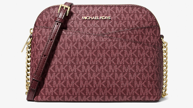 Michael Kors Jet Set Travel Medium Signature Logo Dome Crossbody Bag