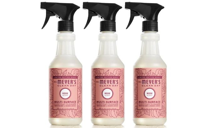 Mrs Meyers Clean Day All Purpose Cleaner Spray 3 Pack Rose Scent