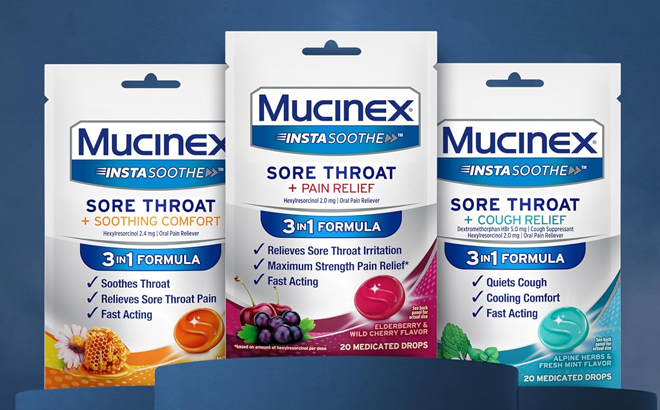 Mucinex Instasoothe Sore Throat Drops 40 count