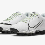 Nike Hyperdiamond 4 Keystone Girls Shoes in Volt White Black Color