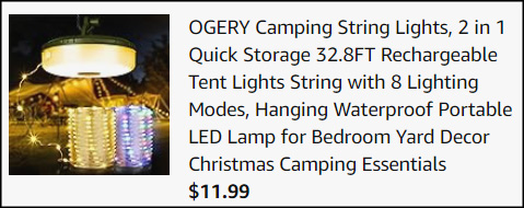 Ogery Camping String Lights Checkout