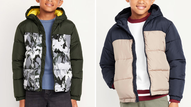 Old Navy Boys Water Resistant Quilted Puffer Jacket