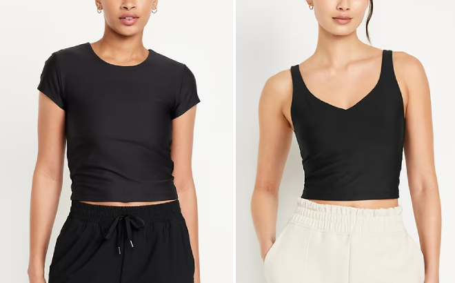 Old Navy PowerSoft Support Crop Top and Longline Sports Bra