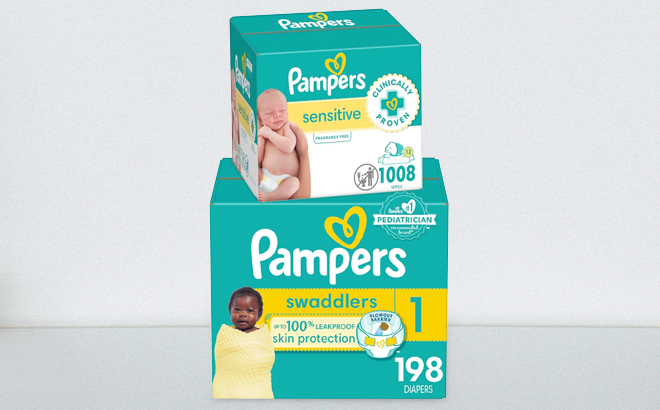 Pampers Size 1 Diapers and 1008 Count Wipes