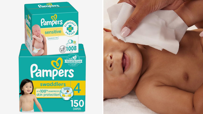 Pampers Size 4 Diapers and 1008 Count Wipes