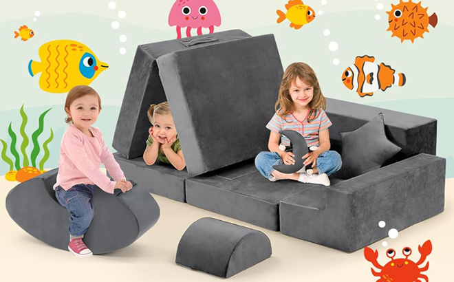 People playing on a Kidirect Kids Play Couch