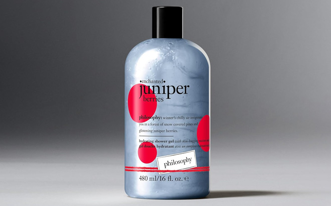 Philosophy Enchanted Juniper Berries Hydrating Shower Gel on the Gray Table