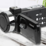 Polaroid 4K HD 18K Digital Zoom Camcorder on a Counter