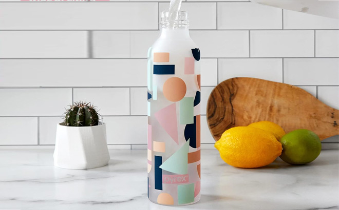 Pyrex Color Changing Glass Water Bottle