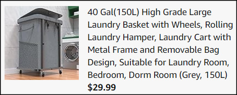 Rolling Laundry Hamper 150L Checkout