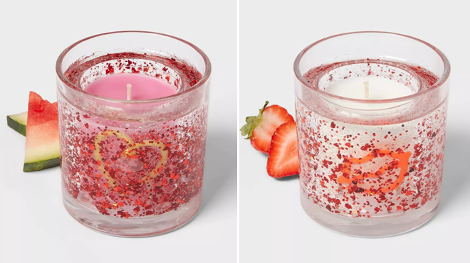 Room Essentials Sugared Watermelon and Strawberry Shortcake Light Up Gel Candles