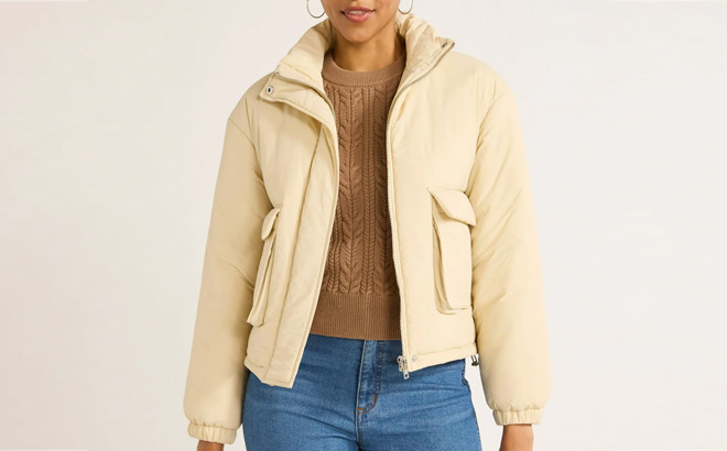 Scoop Womens Cargo Puffer Jacket