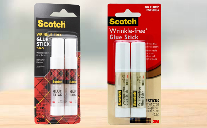 Scotch Wrinkle Free Glue Sticks on a Table