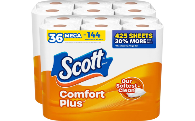 Scott ComfortPlus 36 Count Toilet Paper Mega Rolls