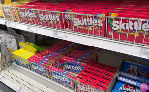 Skittles and Nerds Candy in shelf