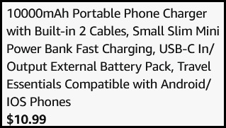 Small Slim Mini Power Bank Checkout Screenshot