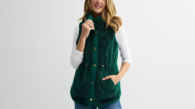 Sonoma Goods For Life Womens Sherpa Vest