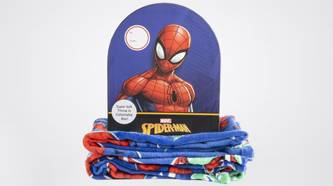 Spiderman Shaped Box Throw Set