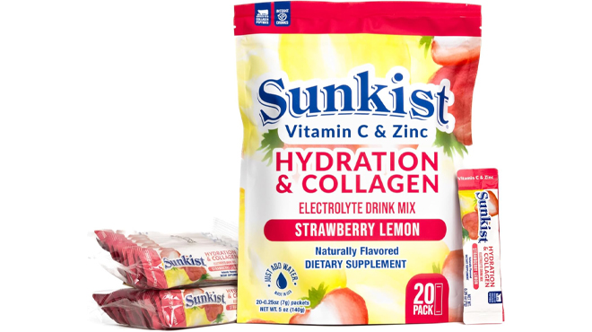 Sunkist Collagen Hydration Electrolyte Drink Mix 20 Pack