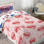 Supergirl Kids Twin Bed in a Bag on the Bed