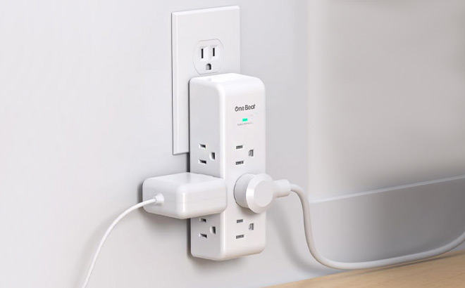 Surge Protector Outlet Extender with Rotating Plug