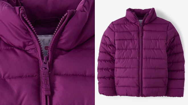 The Childrens Place Girls Puffer Jacket 