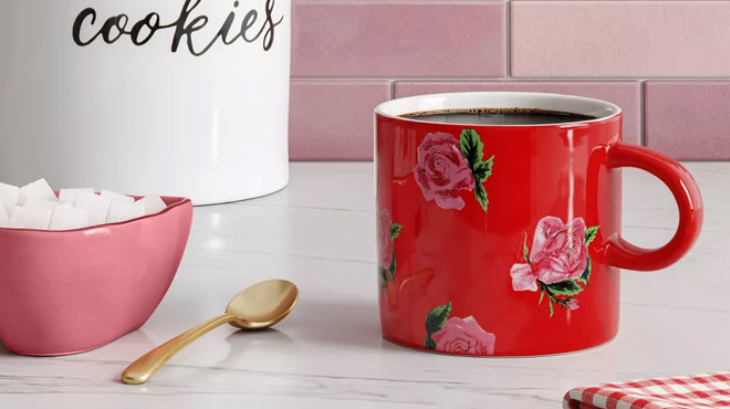 Threshold 16 oz Valentines Day Rose Print Mug